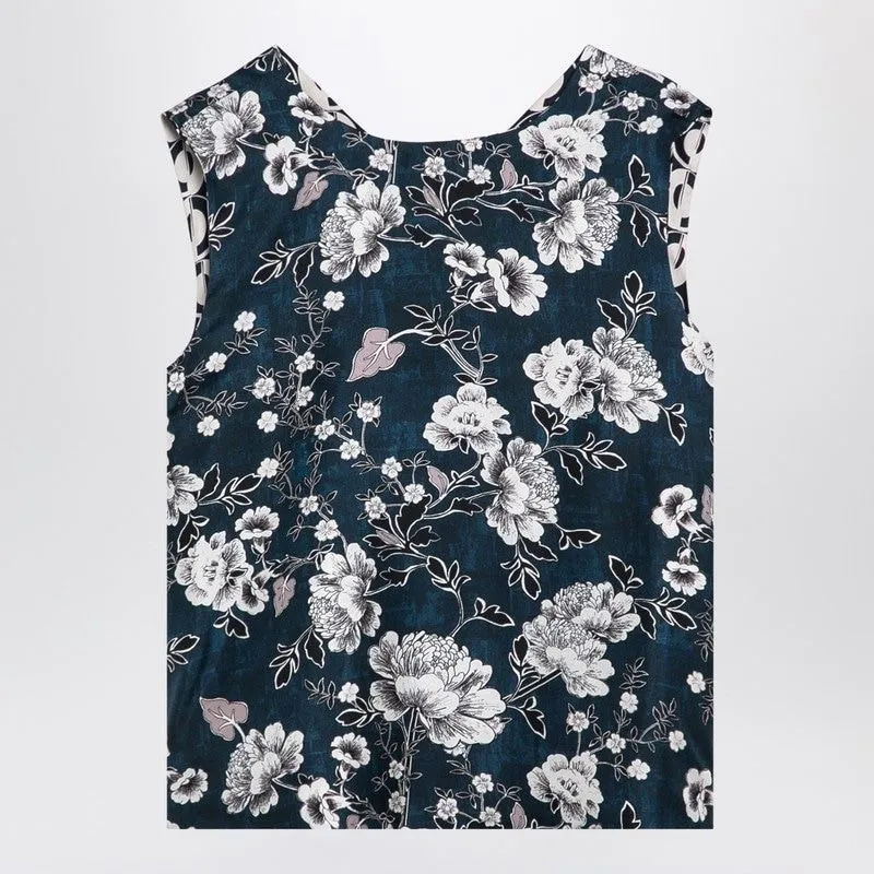 REVERSIBLE BLUE SLEEVELESS TOP