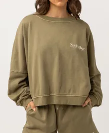 Rhythm Sunbather Slouch Womens Fleece - Olive