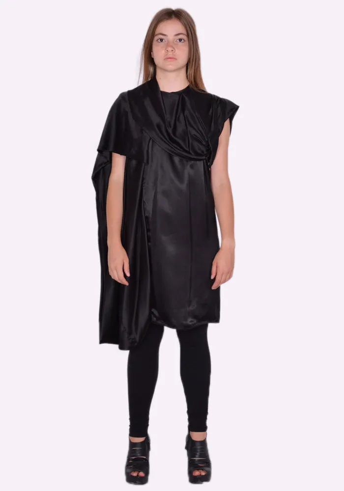 RICK OWENS RP02B6141 O CORNETTO TUNIC DRESS BLACK