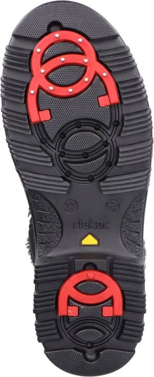 Rieker Black Flip Grip Lace Up Boot