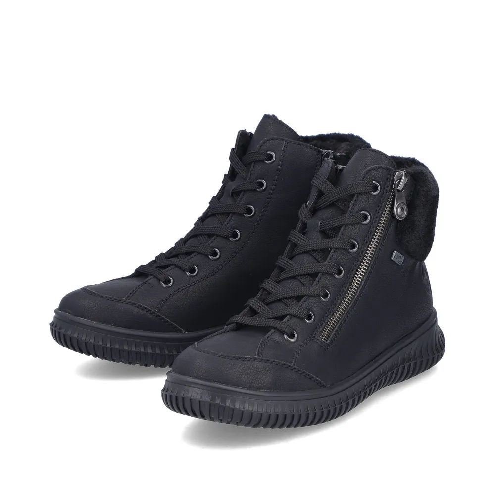 Rieker Black Warmlined Lace Up Boot