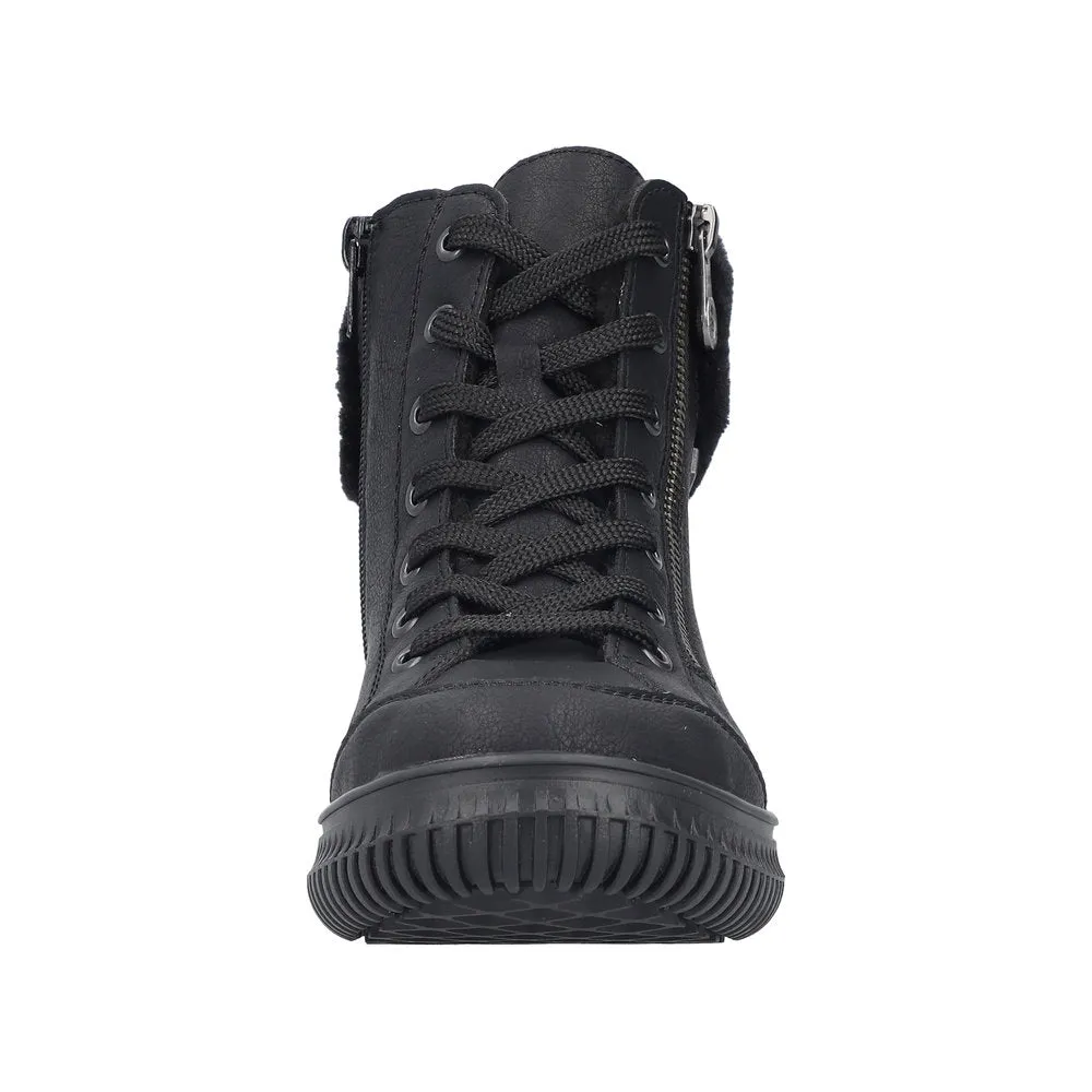 Rieker Black Warmlined Lace Up Boot