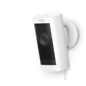 Ring White Stick Up Cam Pro, Plug-In Camera