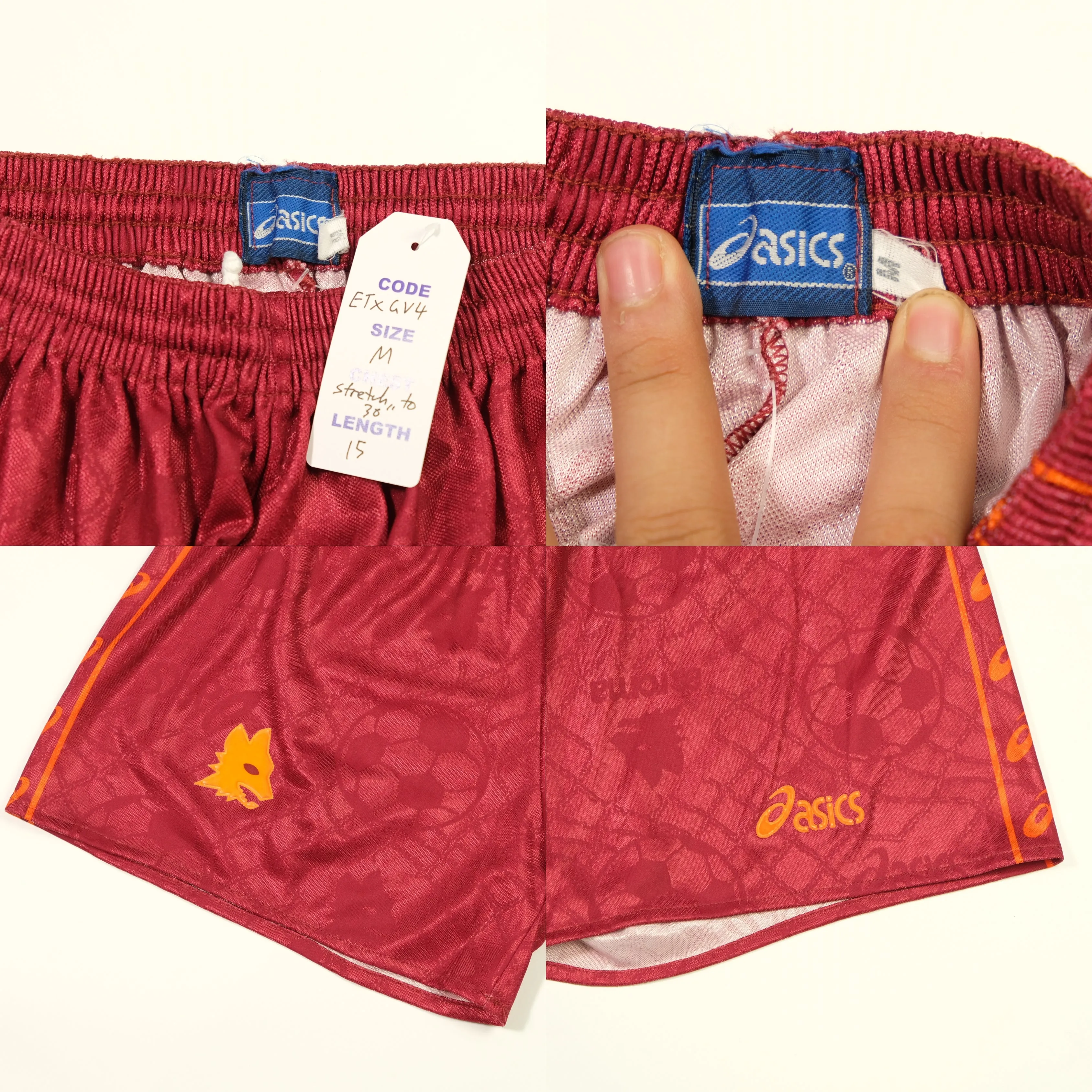Roma Original 1995/1995 Asics Home Football Shorts Medium