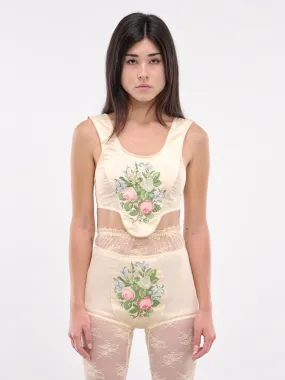 Rose Embroidered Corset Top (00T28-IVORY)