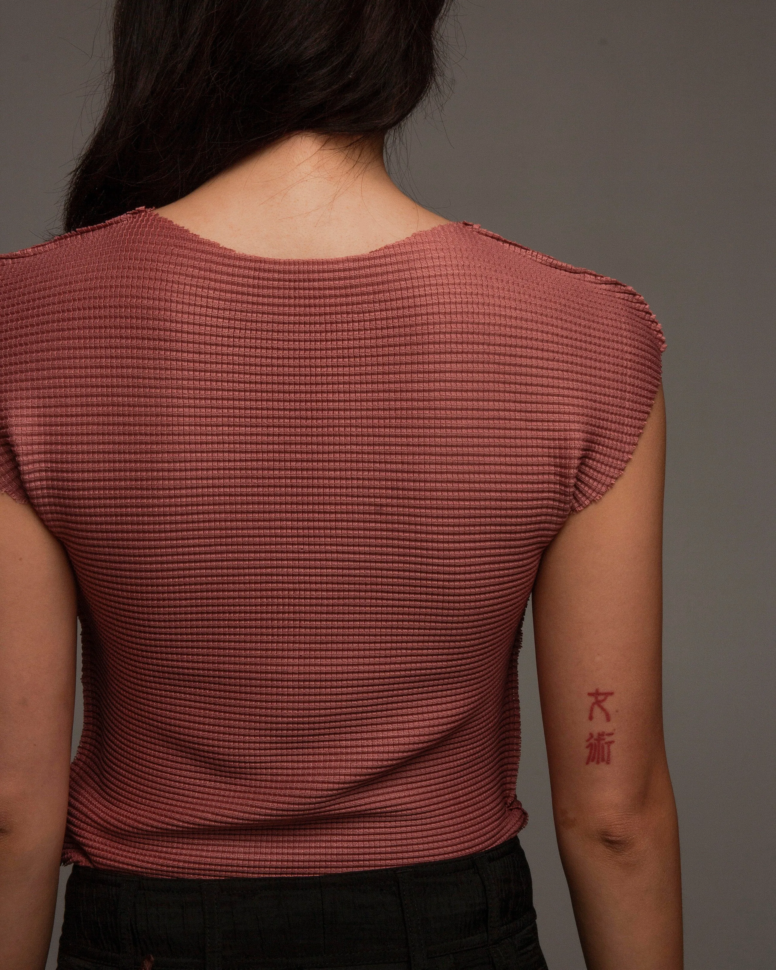 Rose Soft Micropleated Sleeveless Top