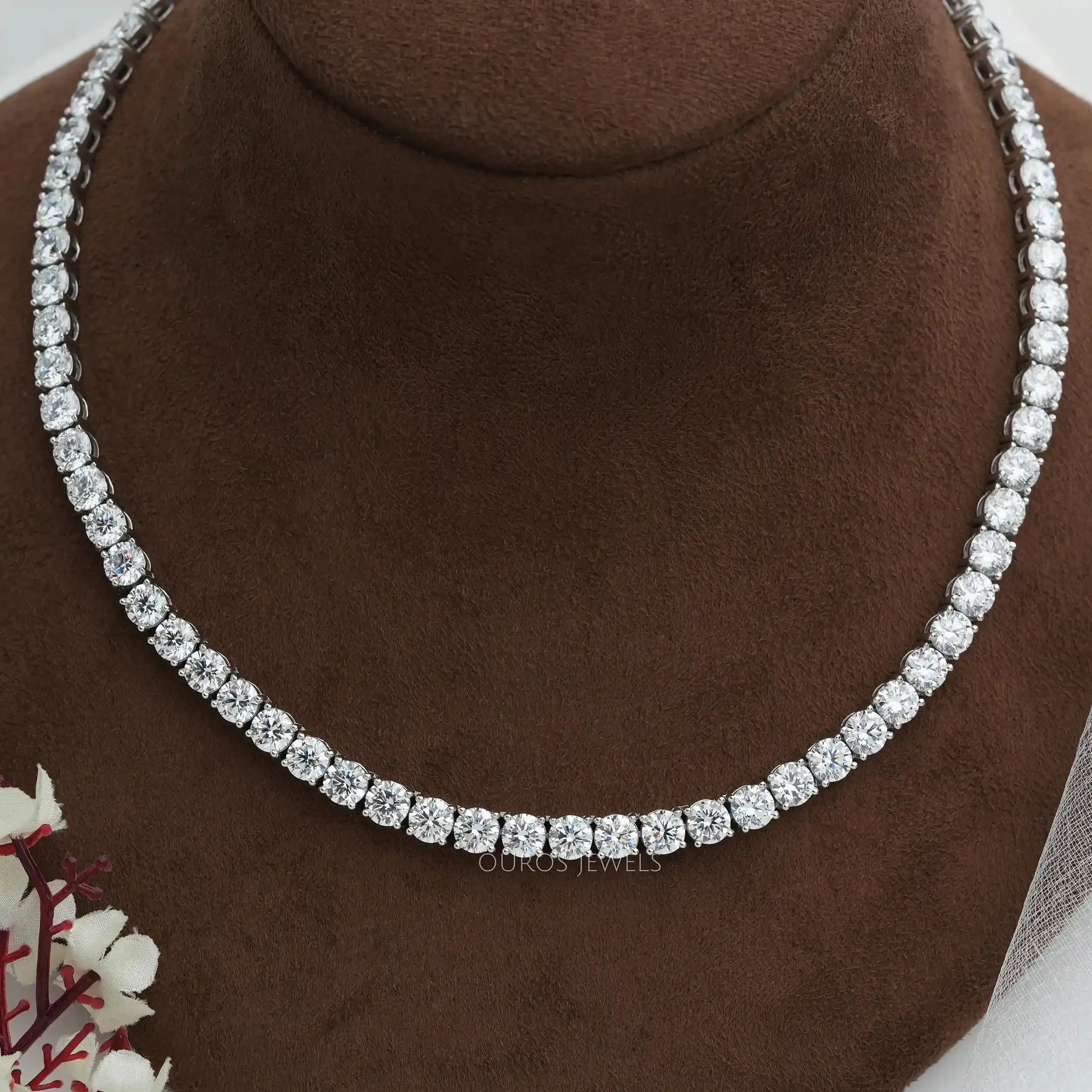 Round  Cut Lab Diamond Tennis Necklace
