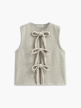 Round Neck Bow Front Vest