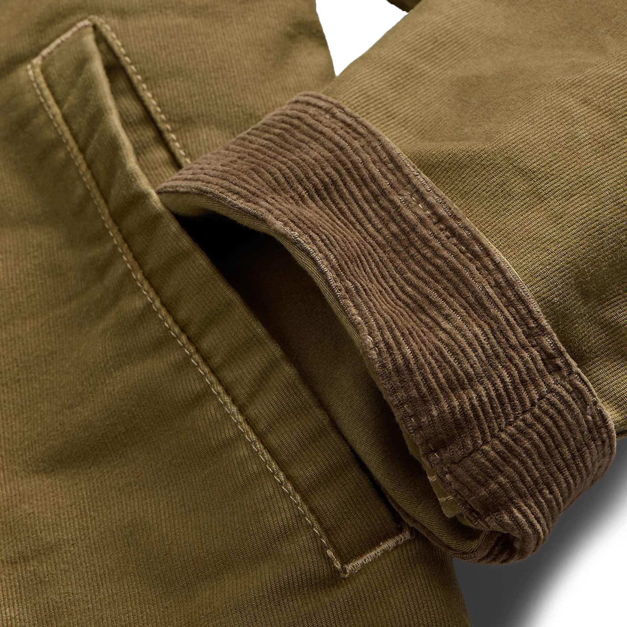 RRL by Ralph Lauren Corduroy-Collar Cotton Deck Jacket - Khaki Drab
