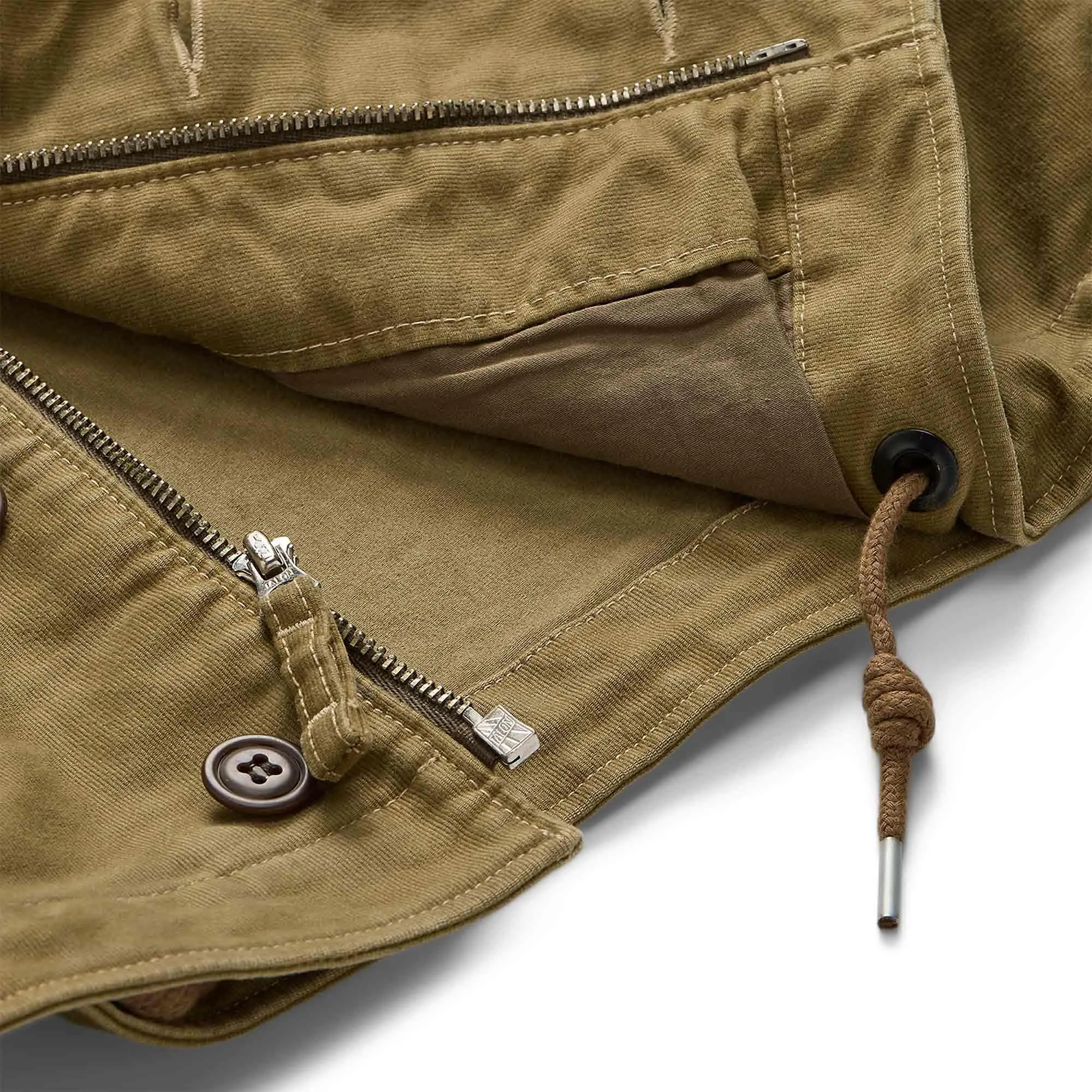 RRL by Ralph Lauren Corduroy-Collar Cotton Deck Jacket - Khaki Drab