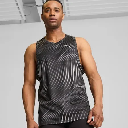 Run Favourite Men's Singlet | PUMA Black-Q3 Print | PUMA SHOP ALL PUMA | PUMA 