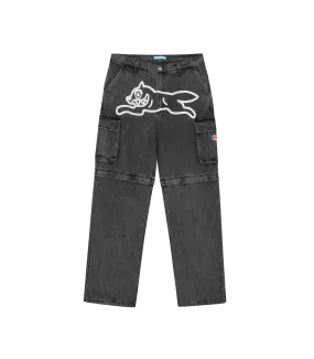 RUNNING DOG DENIM CARGO PANTS - BLACK