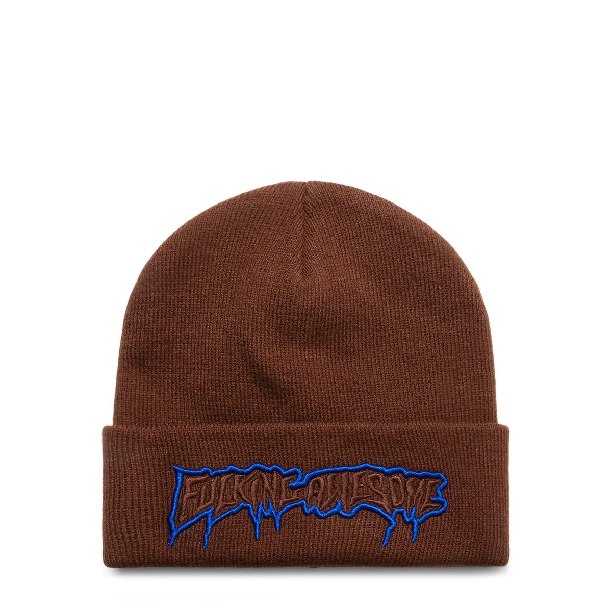 RUNNING LOGO CUFF BEANIE BROWN | Bodega