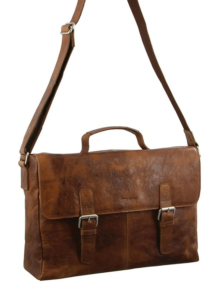 Rustic Leather Computer Bag in Brown