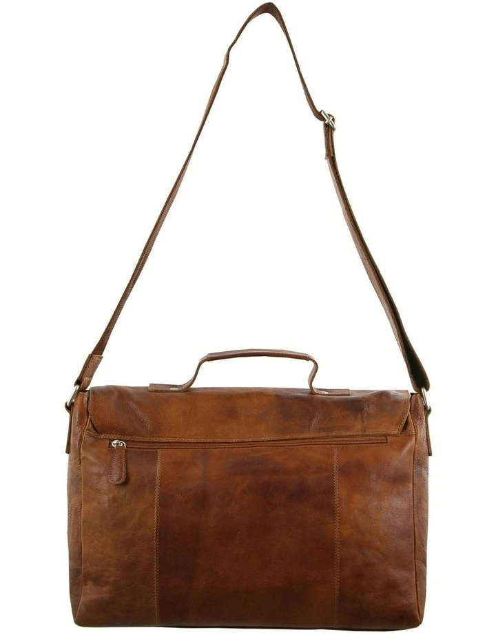 Rustic Leather Computer Bag in Brown