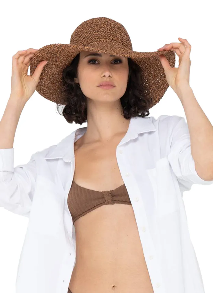 Rusty Romance Straw Hat - Chocolate