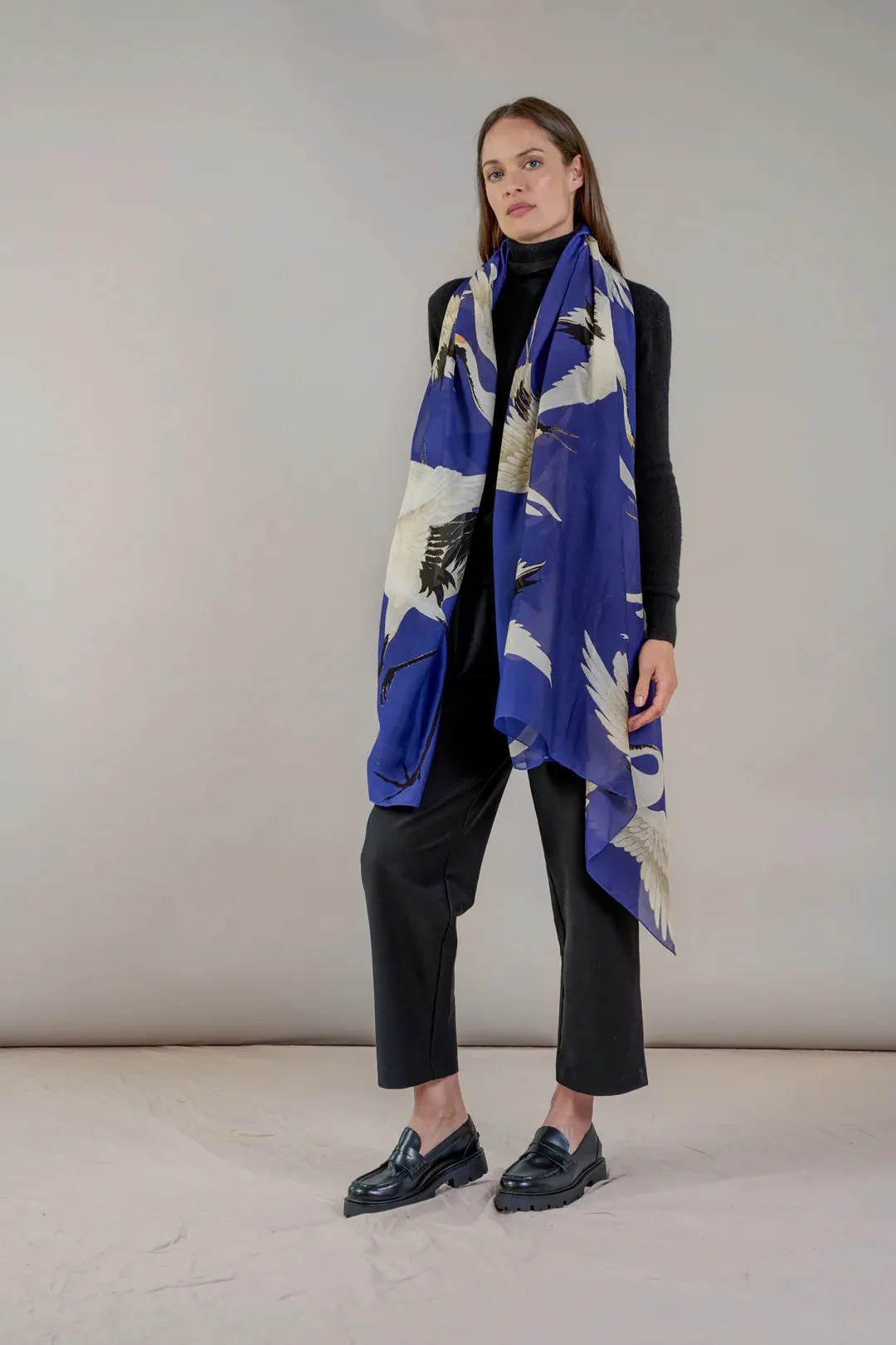 Sacs of Ashbourne   One Hundred Stars Stork Royal Blue Scarf