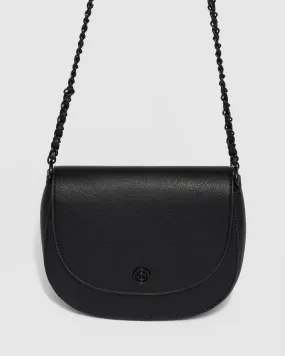 Sadie Black Saddle Crossbody Bag