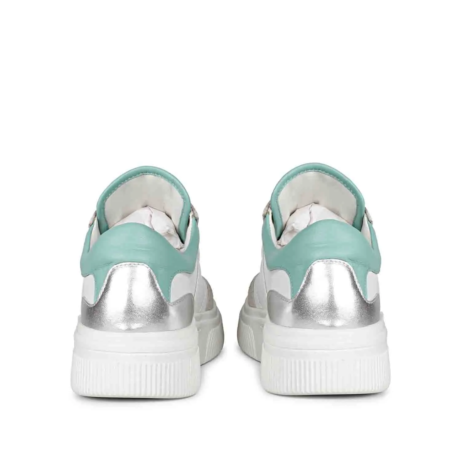 Saint Aloisia Mint Leather Sneakers