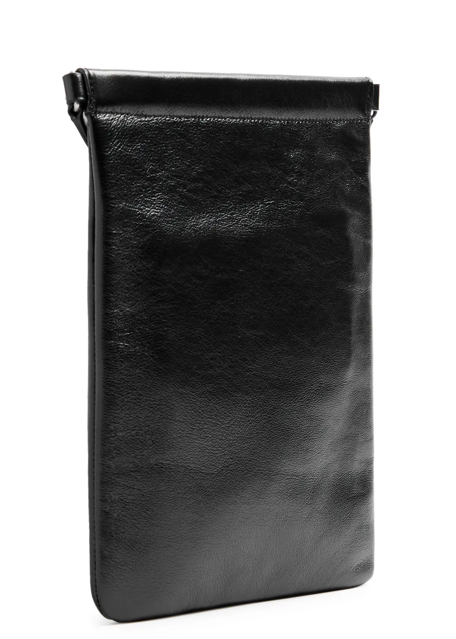 SAINT LAURENT Flat Side leather cross-body bag  -                         -                     -                