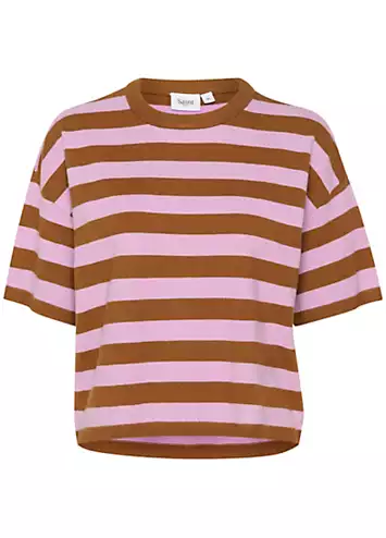 Saint Tropez Fikam Short Sleeve Striped Pullover | Grattan