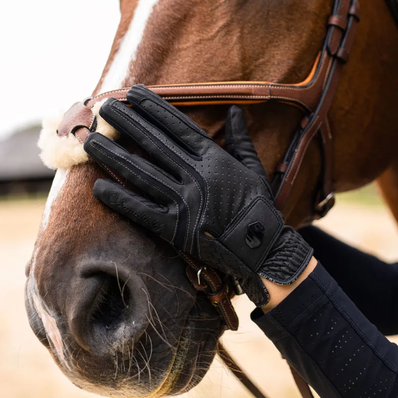 Samshield V-Skin Blazon Riding Gloves - Black/Black Shiny