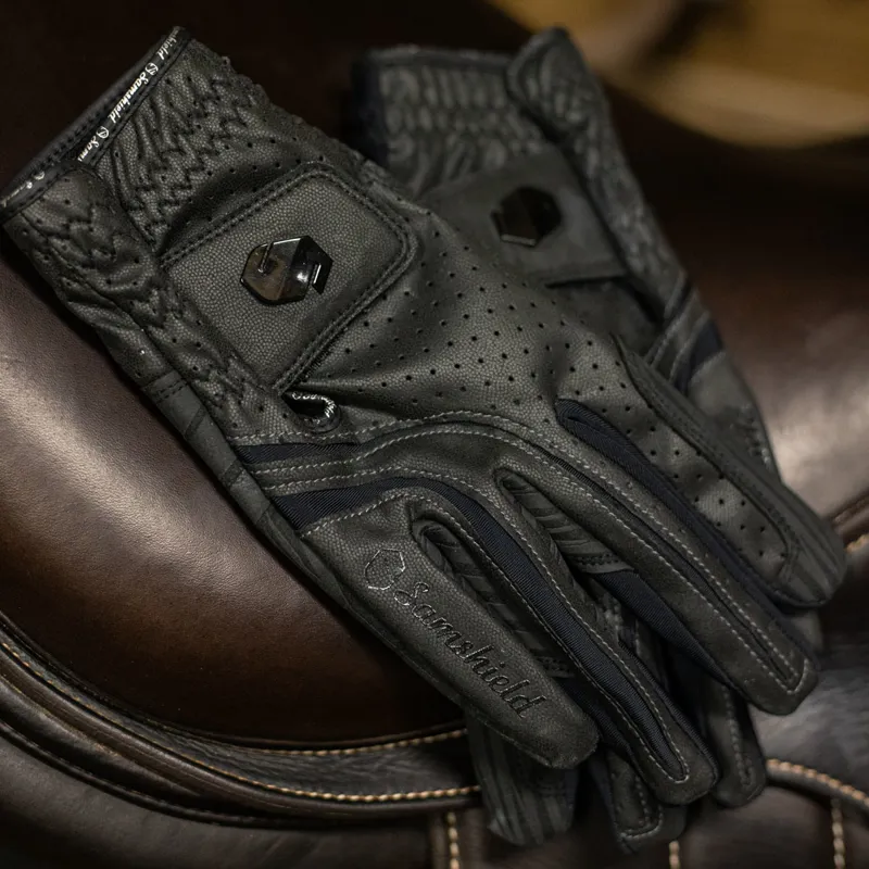 Samshield V-Skin Blazon Riding Gloves - Black/Black Shiny