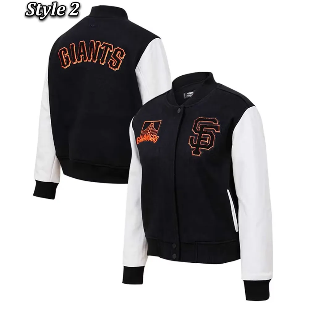 San Francisco Giants Black and White Varsity Jacket