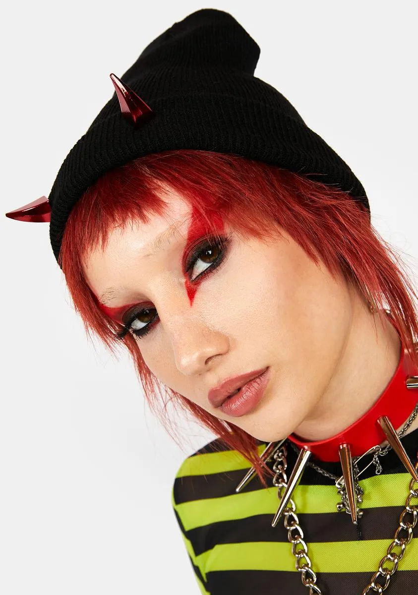 Satanic Thinking Horn Beanie-