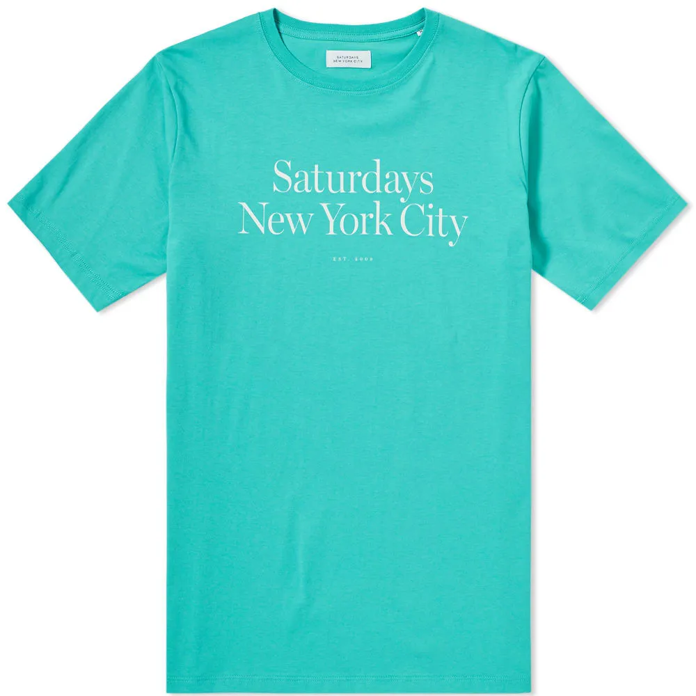 Saturdays NYC Miller Standard TeeSeafoam Green