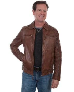 Scully Leatherwear Men's Washed Lamb Leather Jacket - Tall