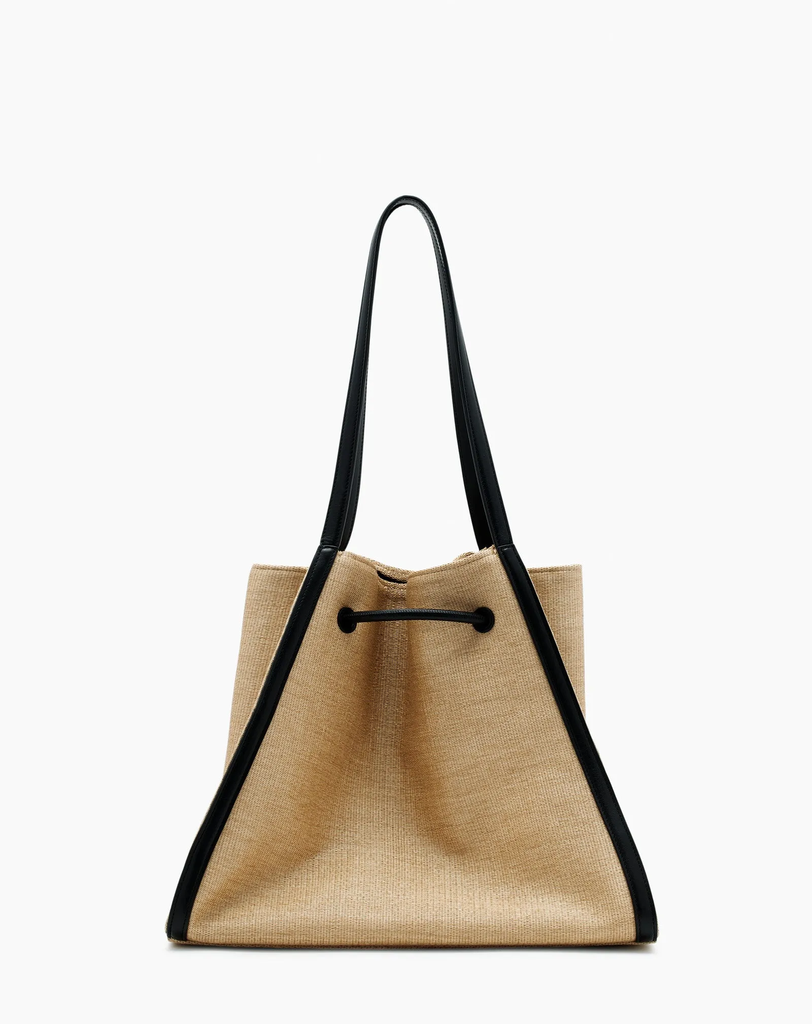 SEQUENCE BAG IN LEATHER AND RAFFIA