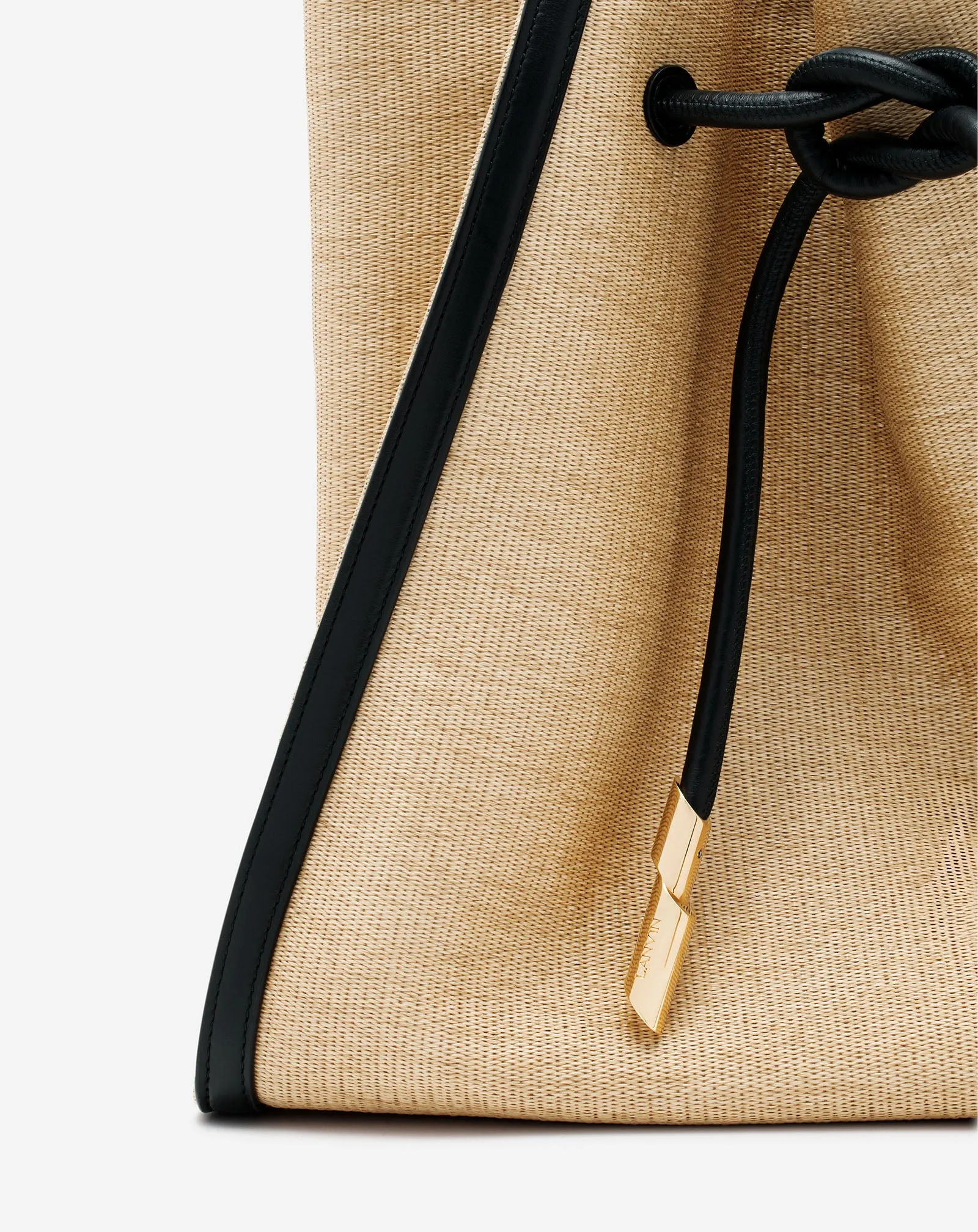 SEQUENCE BAG IN LEATHER AND RAFFIA