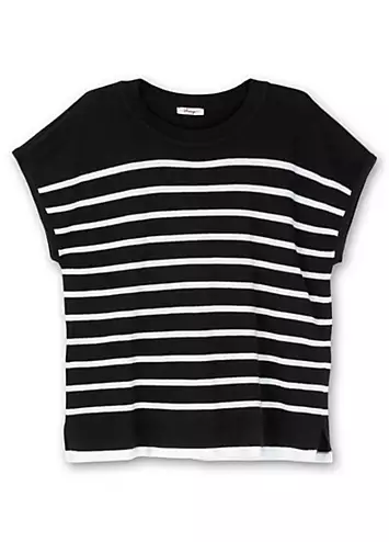 Sheego Striped Short Sleeve Vest Jumper | Grattan