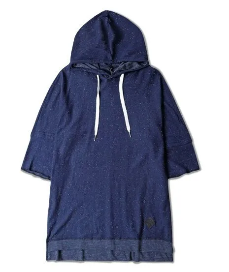 Short Sleeve Hoodie T-shirt for Men with Speckled Paint Print