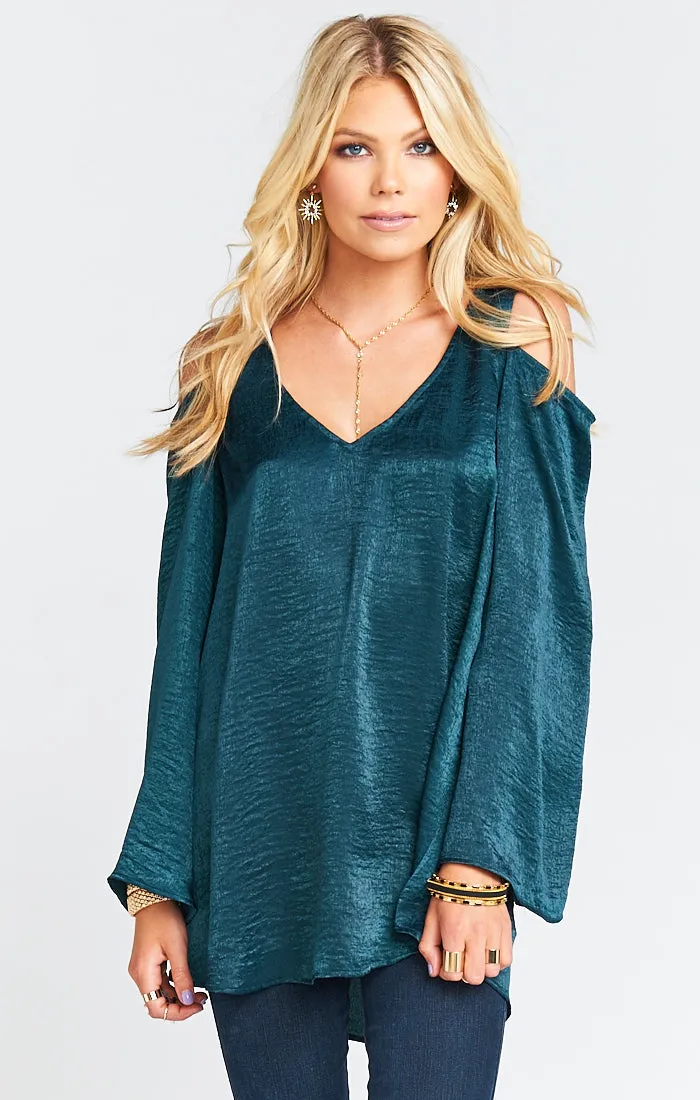 Shoulder Boo Tunic ~ Dark Forest Silky Satin