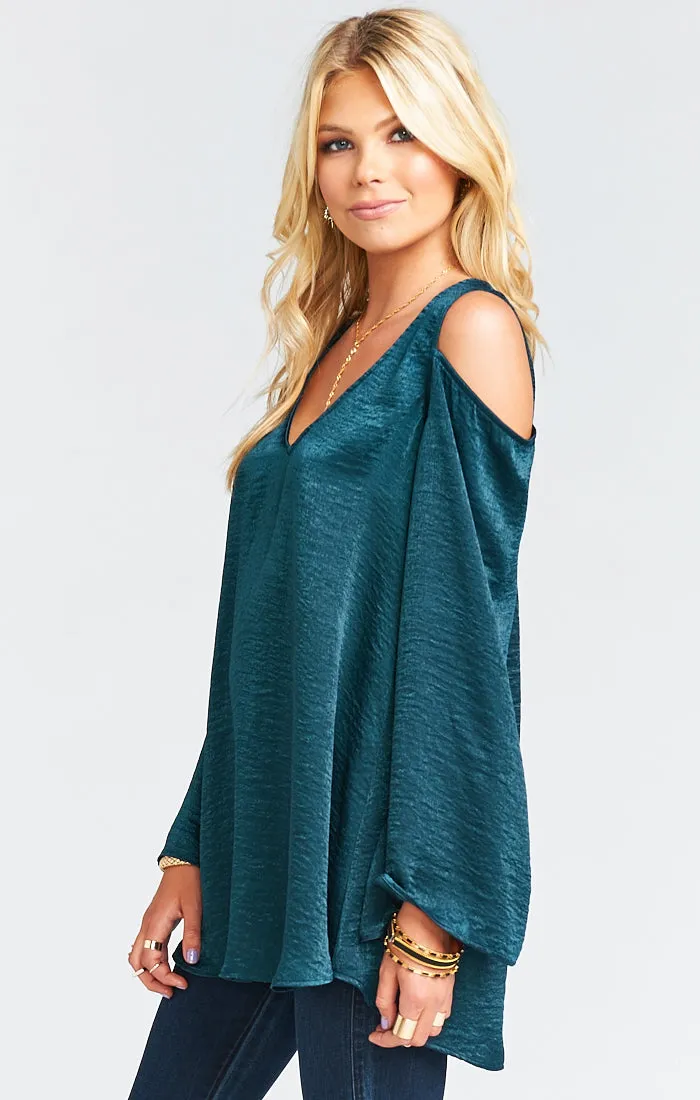 Shoulder Boo Tunic ~ Dark Forest Silky Satin