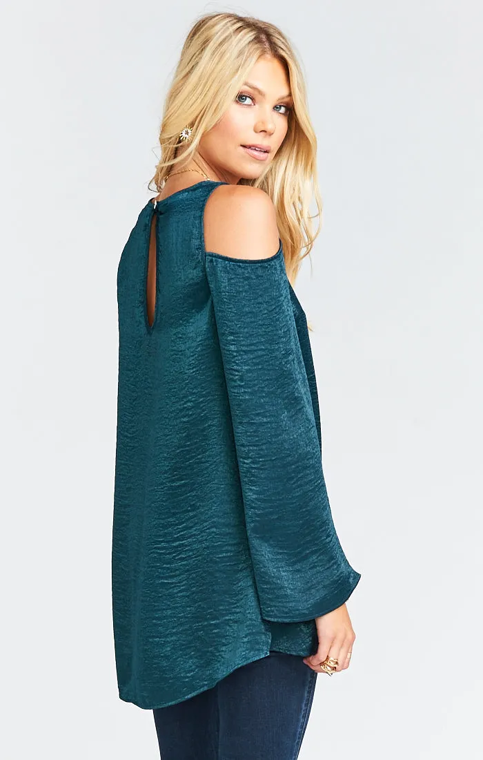 Shoulder Boo Tunic ~ Dark Forest Silky Satin