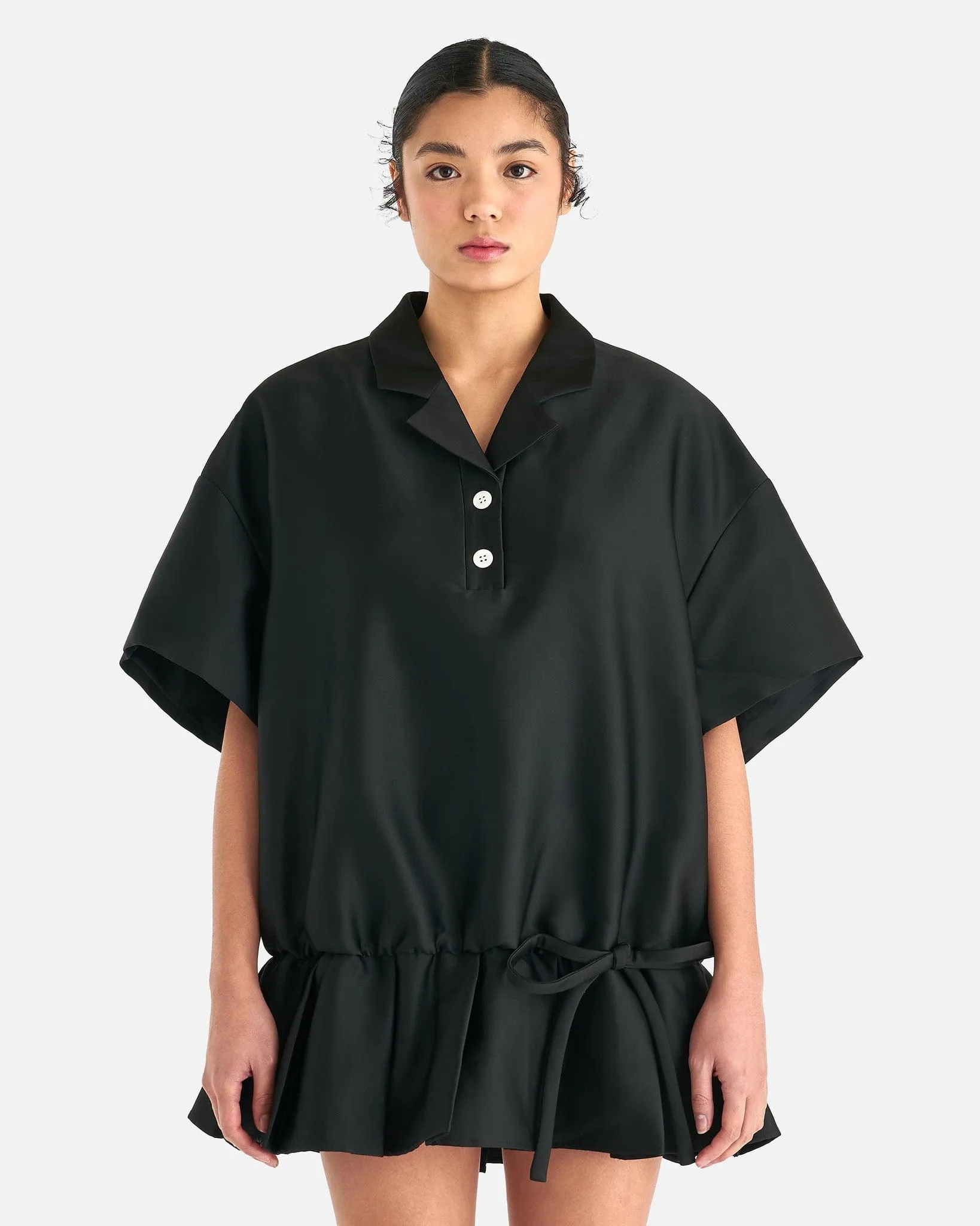ShuShu/Tong Short Sleeved Hoodie Dress in Black