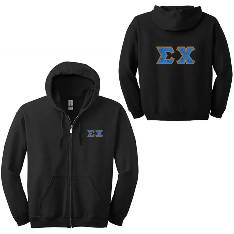 Sigma Chi Fraternity Full-Zip Hoodie - G186 - TWILL