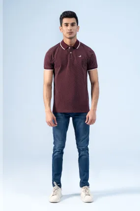 SIGNATURE TIPPING POLO MAROON