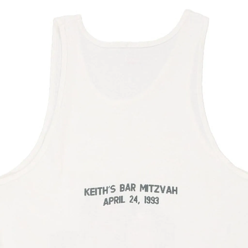 Single Stitch Made in USA Fruit Of The Loom Graphic Vest - XL White Cotton