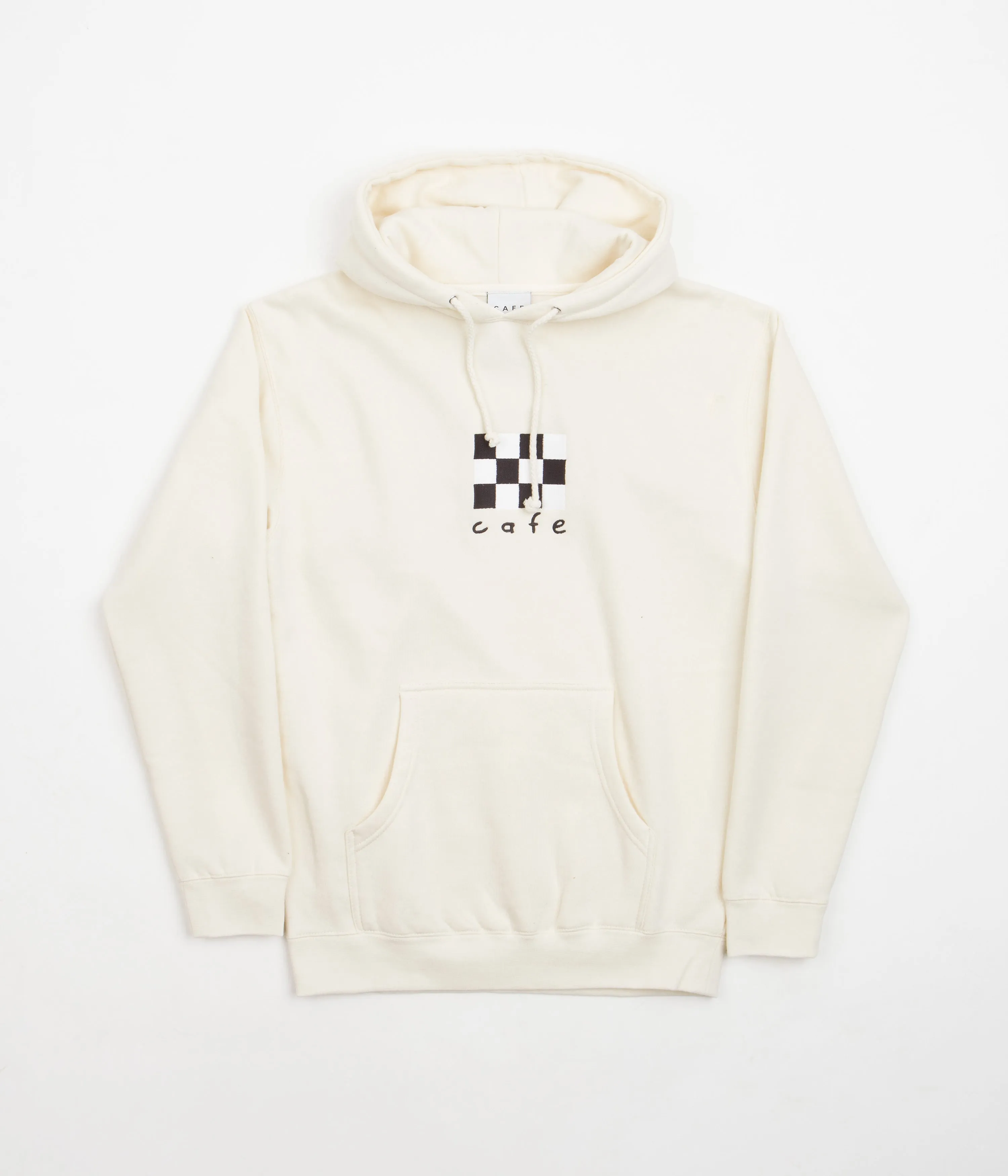 Skateboard Cafe Checkerboard Hoodie - Cream