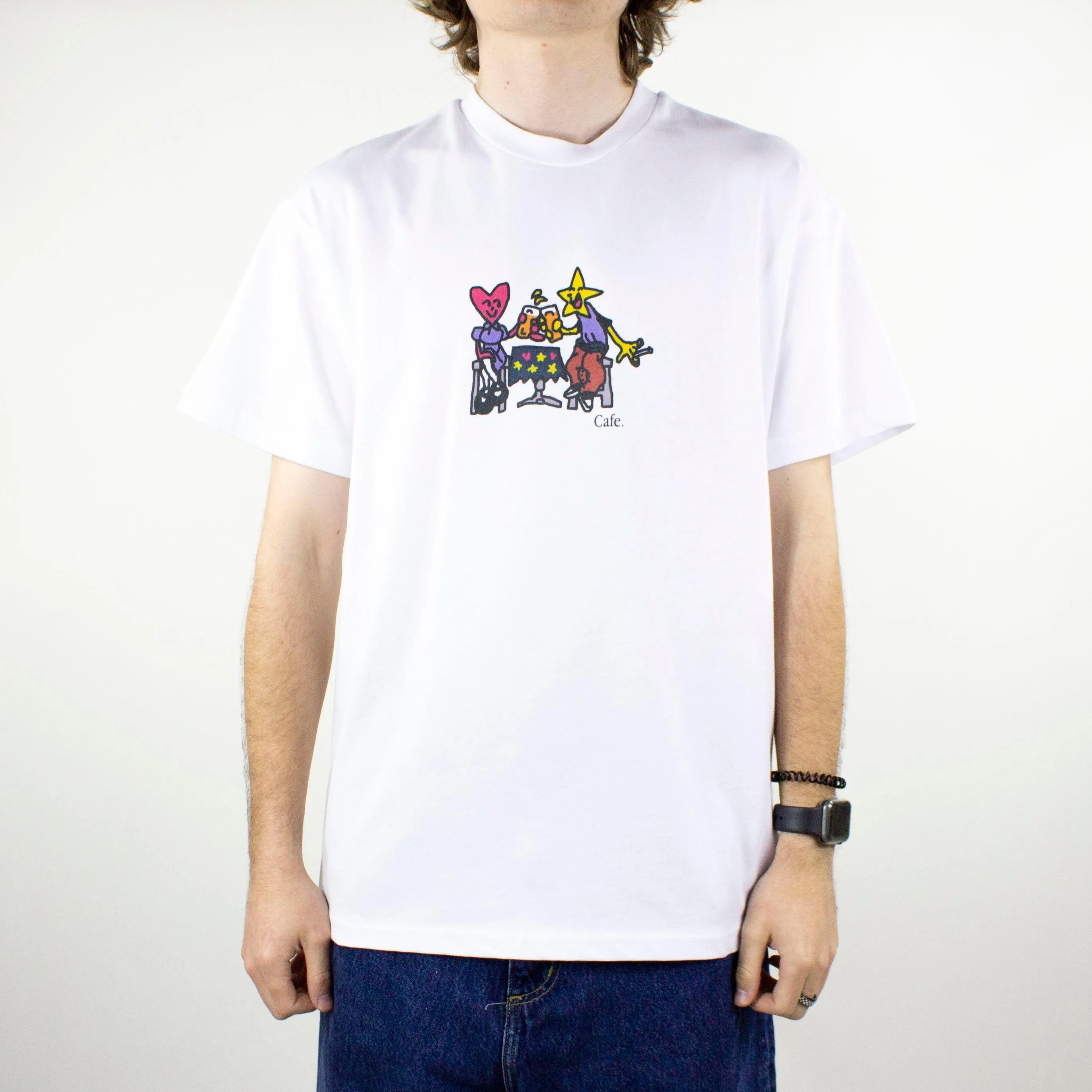 Skateboard Cafe Cheers T-Shirt - White exclusive at Remix