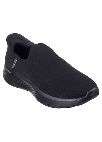 Skechers Ladies Black Slip-ins Go Walk Flex Sunset View Trainers | Kaleidoscope