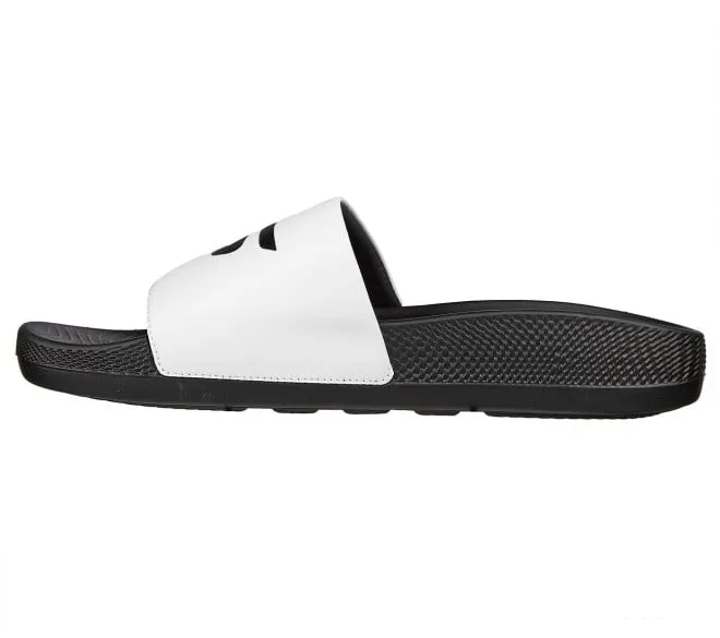 Skechers Men White-Black Casual Slippers