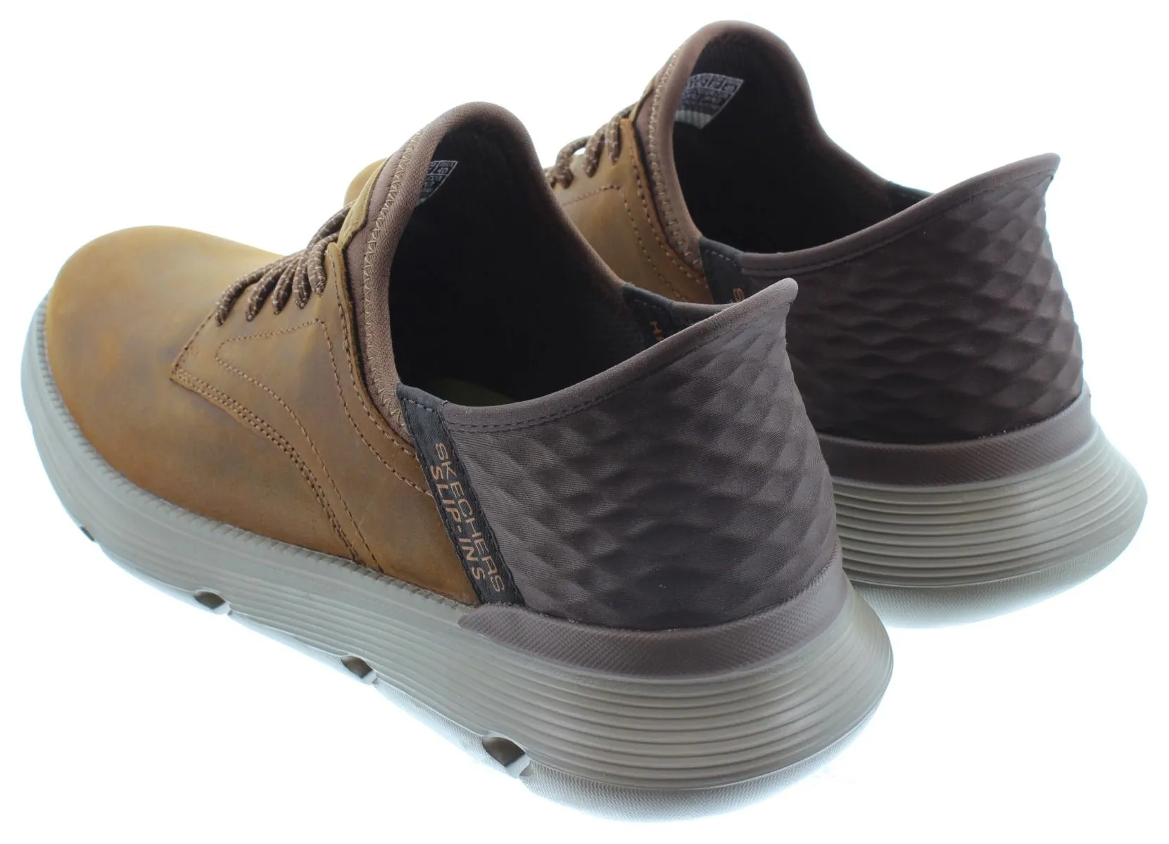 SKECHERS Mens 205046 Garza Gervin Slip Ins Trainers In Brown