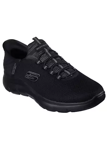 Skechers Mens Black Mesh Hands Free Slip-Ins Summits High Range Trainers