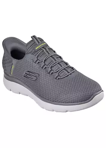 Skechers Mens Charcoal Mesh Hands Free Slip-Ins Summits High Range Trainers | Grattan