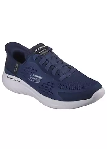 Skechers Mens Navy Mesh Hands Free Slip-Ins Bounder 2.0 Emerged Trainers | Grattan